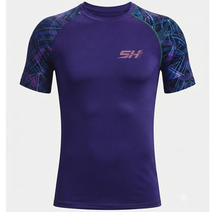 Camiseta de compresión alta para hombre, ligera, ideal para levantamiento de pesas, crossfit, entrenamiento, camiseta de compresión. - Product Image 1