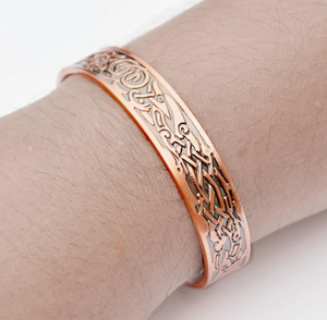 Premium Heritage Lotus Blossom Accent Metallic Therapy Bracelet Fashionable Metal Jewelry Exquisite Design - Product Image 1