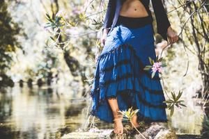 Mini-jupe légère pour femme, style bohème, avec ourlet en dentelle, en coton, fluide et féerique, idéale pour l'été et les festivals - Prix de gros - Product Image 3