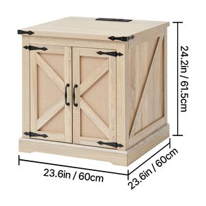 Modern Boho Style 24 Inch Farmhouse End <b>Table</b> Retro <b>Metal</b> PE Rattan Woven Wood Coffee <b>Table</b> <b>Folding</b> Storage End Coffee <b>Table</b> - Product Image 3