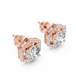 Pendientes Redondos con Diamantes Cultivados en Laboratorio, en Oro, Joyería de Diamantes Moderna para Novias y Uso Diario, Regalo de Lujo - Product Image 4