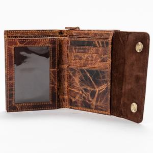 Portefeuille court en coton élégant vintage grande capacité pour homme, accessoire d'affaires antivol minimaliste, couverture en cuir véritable - Product Image 4