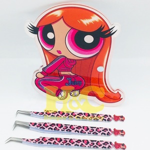 Nouvelles pinces à cils à pointe rouge, design ergonomique, pinces durables pour extensions de cils, pinces à cils en vison avec logo - Product Image 5