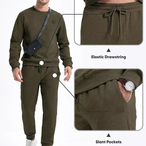 Conjunto Deportivo Informal con Capucha y Logotipo Personalizado, Chándal de 2 Piezas para Hombre, para Entrenamiento, Fitness, Deportes, Invierno - Product Image 3