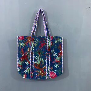 Sacs fourre-tout tendance en coton à motifs floraux, personnalisables, portables, pour la plage, l'été, les voyages et le maquillage – Vente chaude - Product Image 1