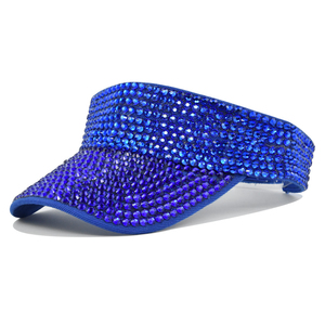 High Quality 100%Polyester Adjustable Long Wide Curved Brim UPF50+ Packable UV Protection Rhinestone Visors Beach Sports Outdoor - Product Image 1