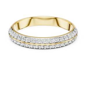 CLASSIC LAB GROWN Round CUT DIAMOND RHODIUM PLATED 18KT SOLID YELLOW <b>GOLD</b> ENGAGEMENT PARTY WEDDING DAILY USE WOMEN'S <b>RING</b> <b>SET</b> - Product Image 4