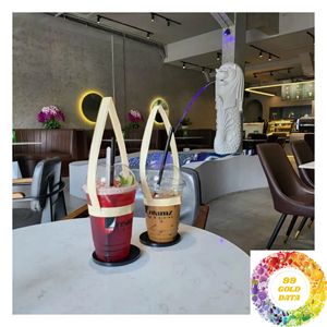 Portavasos de Hoja Natural para Cafeterías, Tiendas de Té de Burbujas, Bares de Jugos y Negocios de Bebidas para Llevar - Product Image 4