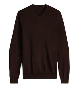 Pull en tricot à col en V pour homme, taille oversize, manches longues, couleur unie, pull de haute qualité, respirant, décontracté, pour l'automne - Product Image 4