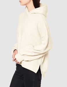 Sweat-shirt à capuche long en molleton de coton surdimensionné pour femmes Logo personnalisé vente en gros pull vierge sweats à capuche en tissu éponge - Product Image 3