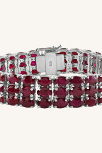 <b>Ruby</b> <b>Bracelet</b> in 92.5 Sterling Silver KLSB-20437 - Product Image 4