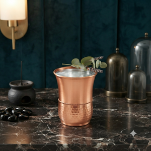 Gobelet martelé en cuivre pur, verre à eau ayurvédique, tasse à boire artisanale pour la maison, l'hôtel, le restaurant, le bar, la cuisine, vente en gros, OEM, ODM - Product Image 3
