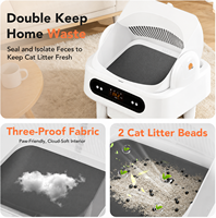 Litière pour animaux de compagnie électrique à toit ouvert, silencieuse 30 dB, avec tiroir à déchets 12 L, autonettoyante, avec radar anti-pincement et 4 capteurs de poids