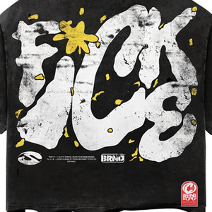 <b>Men's</b> Oversized Crop T-Shirt Black White Yellow Letter Print Formal Short Sleeve <b>Turtleneck</b> Silk Screen Printed Eco-Friendly - Product Image 5