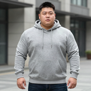 เสื้อฮู้ดดี้ผู้ชายไซส์ใหญ่สำหรับฤดูหนาว ทรงปกติ กันน้ำ ผลิตจากโพลีเอสเตอร์/ไนลอน ผ้าฟลีซแบบสวม มีกระเป๋า ดีไซน์ปักลาย รับผลิตแบบ OEM - Product Image 1