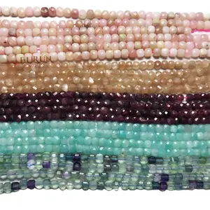 4-5mm faceted cube Squarebeads Natural Crystal Agate Crafts Gem Bead amazonite garnet tourmaline Beads