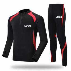 Survêtement sportif noir et rouge pour homme, col zippé intégral ou demi-zippé, séchage rapide, polyester et élasthanne, coupe classique, manches longues, idéal pour l'automne - Product Image 2