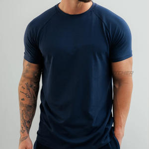 T-shirts de sport personnalisés pour hommes, 100% coton, tissu tricoté, impression de logo personnalisée, séchage rapide, respirant, vêtements de fitness - Product Image 6