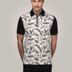 Camisa de Golf Casual de Manga Corta para Hombre, con Cuello, 100% Algodón Jersey, Transpirable, Suave, con Logotipo Personalizado - Product Image 1