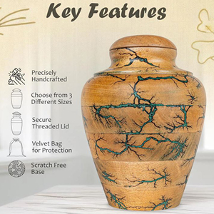 Premium Walnut Wood Cremation Urn Decorative Wooden Memorial Urn Box by AYAANS - Product Image 3