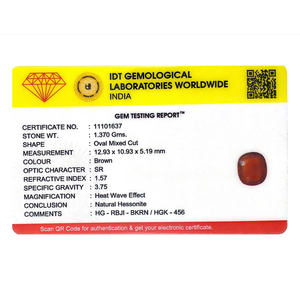 Natural Hessonite Gomed 6.85 Carat Oval Cut Loose Gemstone for Fine Jewelry - Product Image 4