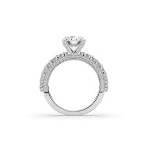 Bague solitaire de fiançailles en or 10KT 14KT avec diamant de laboratoire rond brillant de 3,06 carats, design unique et léger - Product Image 3