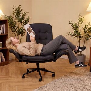 Sedia da Ufficio Girevole in Pelle Antigraffio con Braccioli Regolabili a 5 Posizioni e Tasche Laterali - Product Image 2