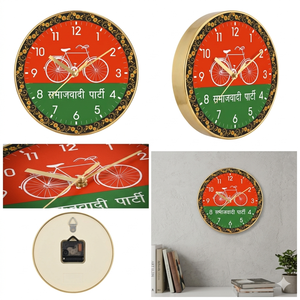 Horloge murale sans cadre, style contemporain, avec impression de motifs de dirigeants indiens, pour la promotion de produits de bureau, idéale pour la Saint-Valentin et Thanksgiving - Product Image 3