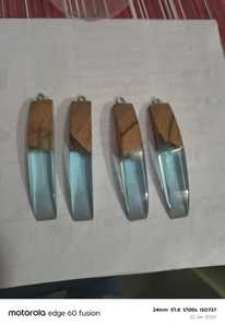 Pendientes de resina y madera de nuevo diseño de moda, joyería con el mejor precio de la India, pendientes hechos a mano para mujer - Product Image 3
