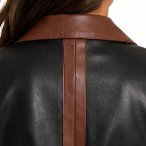 Women Office <b>Leather</b> <b>Blazer</b> Ladies Button <b>Leather</b> <b>Blazer</b> Coat Women's Fashion <b>Leather</b> <b>Blazer</b> Girls Pockets <b>Leather</b> <b>Blazer</b> <b>Jacket</b> - Product Image 4