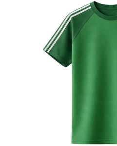 Green <b>White</b> Raglan Sleeve T <b>Shirt</b> Men Casual Summer Crew Neck Striped Shoulder Breathable Cotton Blend Soft Comfortable Wear - Product Image 3