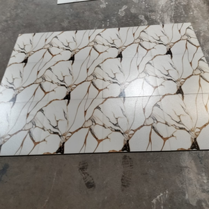 Carreaux de sol en céramique imprimés numériquement 600x600mm, surface brillante, couleur blanche, utilisation moderne pour villa - Product Image 2