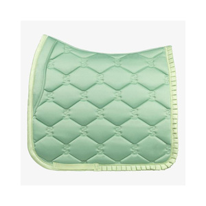 Tapis de selle de dressage vert chasseur en coton, denim et toile, garnissage polyester, doublure polaire, polyvalent, confortable et durable - Product Image 1