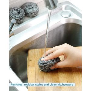 Set di 12 Spugne in Lana d'Acciaio per Pulizia di Piatti, Pentole, Forni, Griglie, Spugne in Acciaio Inox per Cucina - Product Image 3
