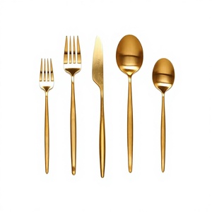 Juego de Cubiertos Metálicos Ecológicos Más Vendidos, Acabado Mate Chapado en Oro Clásico, Hechos a Mano, Artículos de Cocina Personalizados OEM ODM - Product Image 2