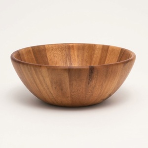Grand saladier en bois d'acacia avec grain naturel, design moderne, durable et écologique pour la maison et la restauration - Product Image 5