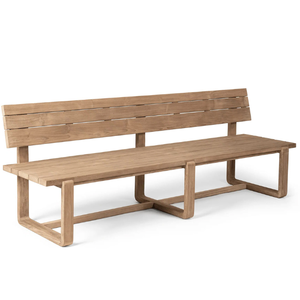 Outdoor Wooden Garden <b>Bench</b> with Backrest for Two People Modern Style Durable Solid <b>Wood</b> Park Furniture - Product Image 4
