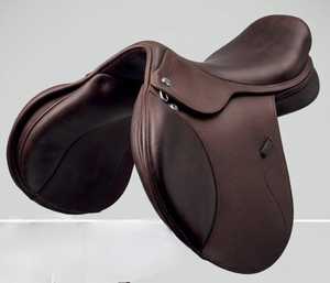 FAB English Dressage Saddle Leather Brown Wood Tree Professional Riding Equipment Model Nk13 Nickel-Plated - Product Image 3