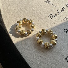 แหวนเงินแท้ 925 ดีไซน์สไตล์เกาหลี ประดับด้วยลูกปัดรูปดอกไม้และตาแมว งานฝีมือ CNC เรียบง่าย แหวนประดับลูกปัดวิบวับ - Product Image 5