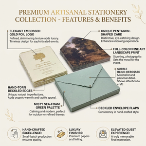 Invitaciones de boda en papel de algodón con estampado foil, textura hecha a mano, detalles elegantes y un toque premium para celebraciones. - Product Image 6