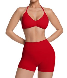 Ensembles de yoga pour femmes, respirants, en spandex, deux pièces, débardeur et short taille haute effet push-up, pour la gym et le yoga. - Product Image 1