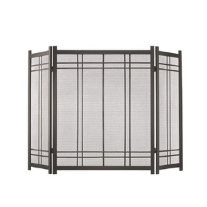 Más vendido: Pantalla de chimenea de hierro forjado con marco de metal y soporte, protector de chispas, panel único, protector plano pequeño - Product Image 5