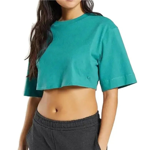<b>Women</b> Crop <b>Top</b> Short Sleeve Casual Slim T-Shirt <b>Women's</b> O Neck Spring Short T Shirt Woman Knit Crop <b>Tops</b> With Logo - Product Image 1