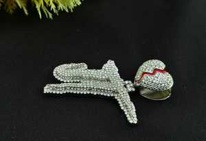 Colgante de Letra Hip Hop Iced Out con Corazón Roto de Moissanita, Plata de Ley 925, Amuleto Unisex, Regalo - Product Image 4