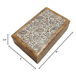 Aaliyan Impex Low Cost Wooden Keepsake Storage <b>Box</b> for Wedding <b>Memories</b> Jewelry Gifts Personal Treasures Classic Rustic Style - Product Image 5