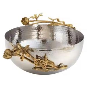 Bol de service en métal pour la maison, bol en acier inoxydable pour bonbons, fruits secs, en-cas - Product Image 4