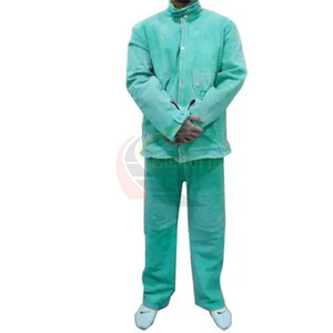 Chaqueta de Soldador de Cuero Reforzado Industrial, Resistente a la Radiación, Protección Contra Vapores, Ropa de Seguridad Contra Incendios - Product Image 3