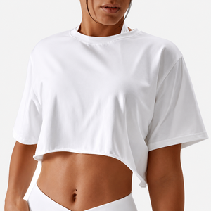 T-shirt court pour femme de qualité supérieure, en coton personnalisé, style streetwear décontracté, pour un usage quotidien, fabricant OEM ODM, t-shirt pour femme de haute qualité - Product Image 1