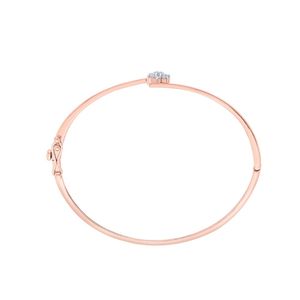 Brazalete de oro rosa de calidad premium con colgante de estrella de diamantes, joyería de lujo minimalista para uso diario de mujer. - Product Image 2