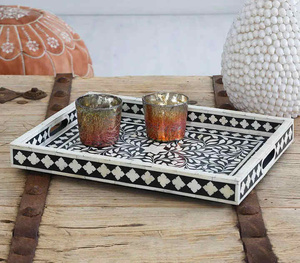 Bandeja de Servir con Incrustaciones de Hueso Personalizada, Bandeja Decorativa Hecha a Mano de Lujo para Tiendas de Regalos, Compradores al por Menor y al por Mayor - Product Image 6
